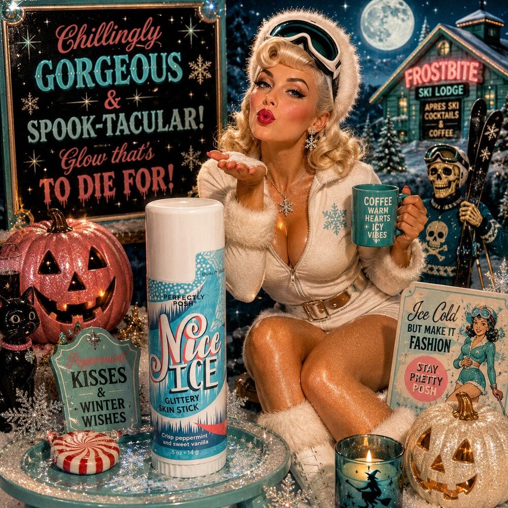 Perfectly Posh Nice Ice Glittery Skin Stick Sealed Retired Peppermint Vanilla